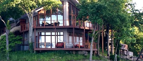 VIEW OF HOUSE JUST OFF POINT (LAKE SIDE TO LEFT, COVE SIDE TO RIGHT)
