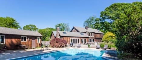 The backyard is ideal for outdoor enjoyment with the pool and huge patio