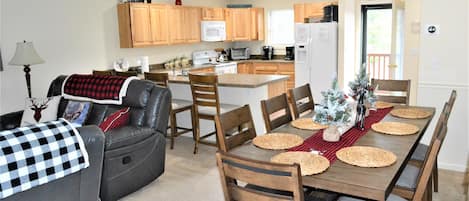 Kitchen, Living Room, Dining Area