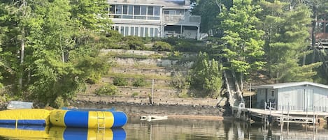 Awesome beach front on Johnson Lake w large deck and dock to enjoy the lake