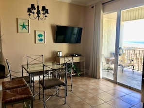 Double Windows & Slider in Living Area allows for a panoramic view of the beach 