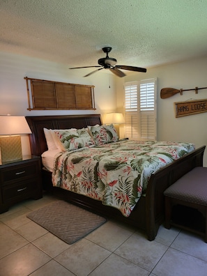 Spacious NEW master bedroom with pillowtop King bed and private bathroom.