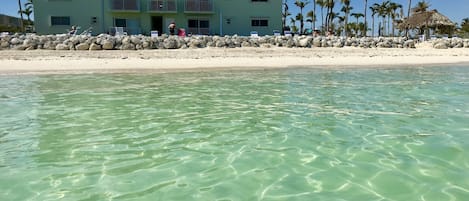 Amazing crystal, clear water and groomed sandy beach