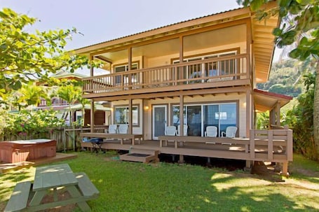 yard and house from beach side