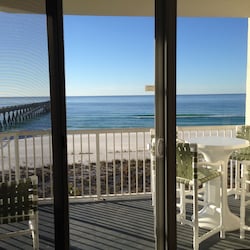 View looking out from inside the condo.