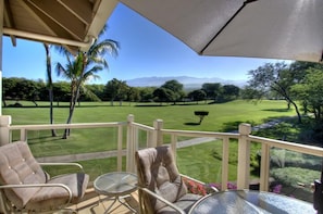 large umbrella on patio for shade