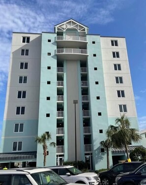 Street view of newly renovated complex