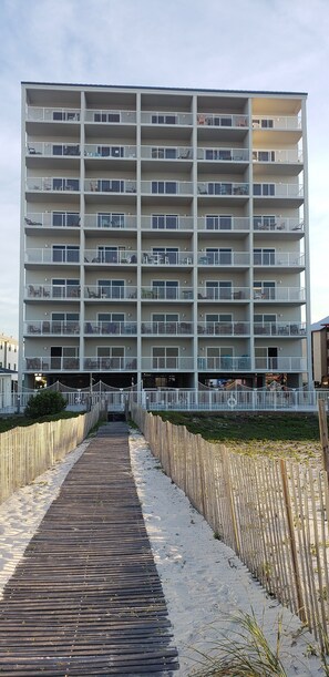 Beach view of condo 
