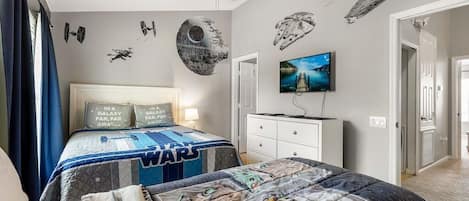 May the force be with you as you sleep in either a queen or twin bed.