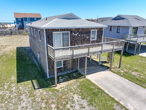 Front of the house - room for 3-4 cars in the driveway, and a wraparound porch!