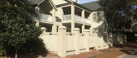 "Drake's Beach House"; Front view from Dune Lane and Dove Street