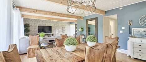 Dining area and view into living area