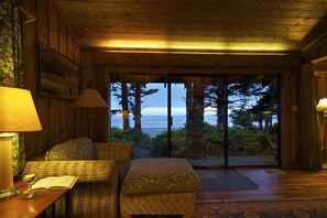 Chahayis living room at dusk