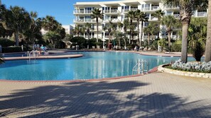 Pool view entering from beach walkover