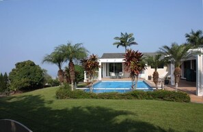 View of pool and main house.