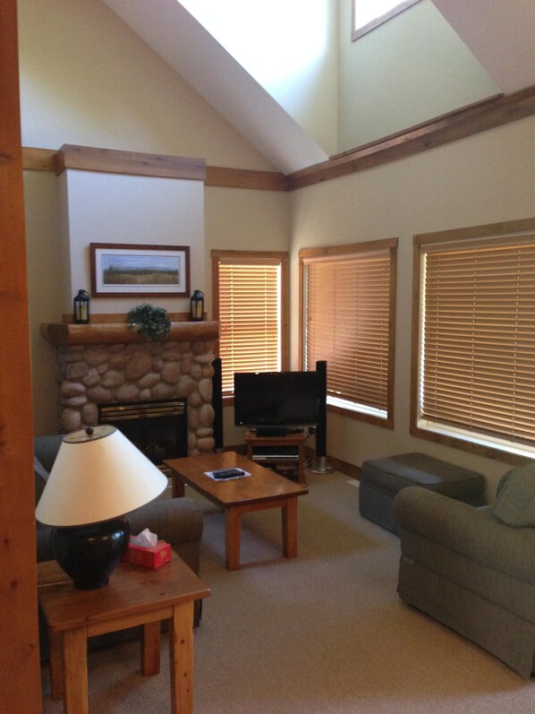 living room with fireplace