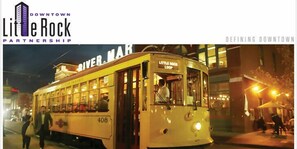 Trolley that stops in front of condo
 