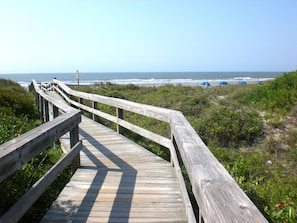 Access walk over dunes; 725 steps from home (5-8 minute walk.)