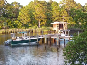 View of the dock from the back porch