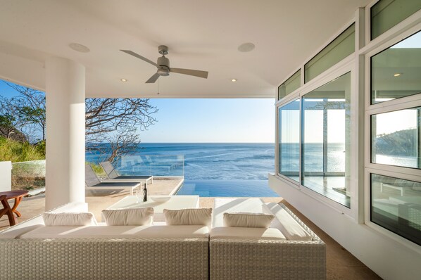 shaded patio of the kitchen on main floor 