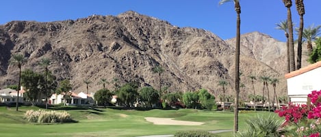 PGA West Mountain course 10th fairway and green. From living room patio.