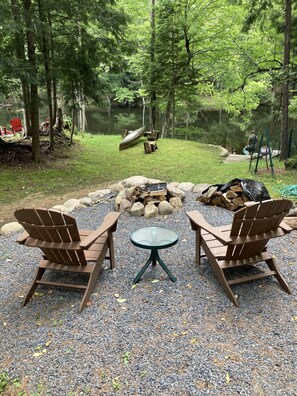New firepit next to Cabin