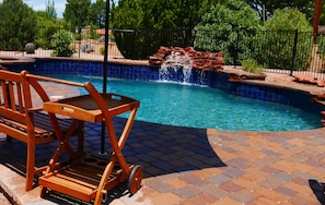 Addition to expansive Gunsight Rock views - you have private red rock waterfalls