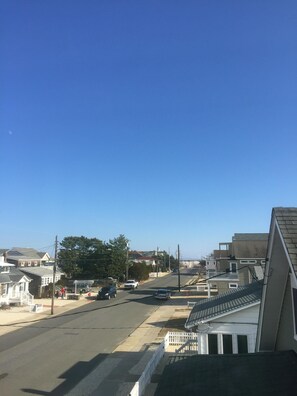 Photo take from the second floor beach front bedroom, one queen bed in room.