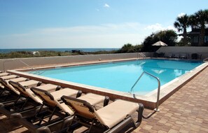 Heated Saltwater Pool overlooking the ocean.