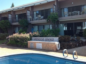 looking up from the pool