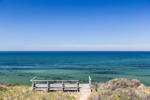 Cottage #8 has stunning views of Cape Cod Bay at any time of day.