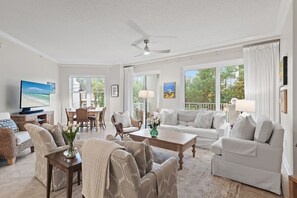 Lots of Seating in the Spacious Living Room