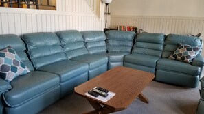 Large sectional couch for gathering, watching tv/movies on smart 60 in tv