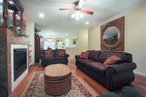 Suite 3- Living Room w Gas Fireplace w Electric Starter on left side of Mantle