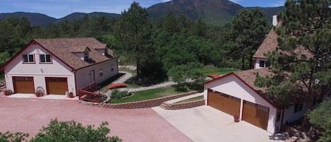 Aerial view of The Haven with Mt. Herman in the background.