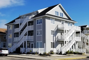 Your condo is on the top 2 floors on the left hand (ocean) side of the building.