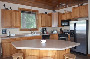 Kitchen with beautiful hickory cabinets
