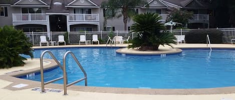 front heated pool