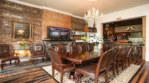 Dining Room seats 12. Kitchen island seats 10.