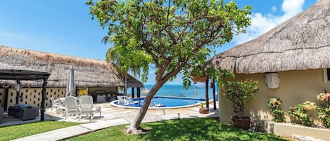 Awaken to view of the Sea and Salt Water Heated pool