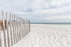 The beautiful white "sugar sand" beaches just steps away from the Sea Shell