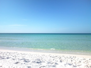 Sparkling Emerald Water & Sugar White Sand a couple minutes walk from Sea Shell