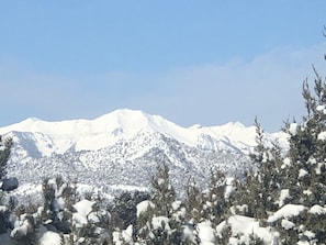 Mountain view from wall of windows in dining/living area as well as loft area.