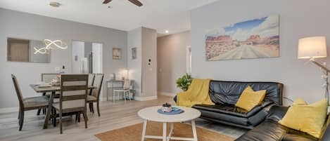 Open space living and dining area