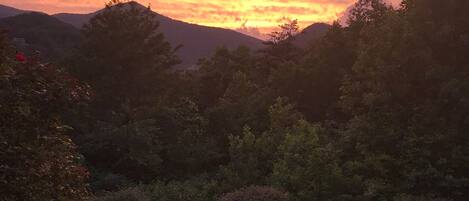 Breathtaking sunset view with a year round mountain view. 