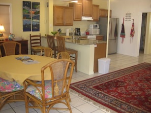 Dining area and kitchen