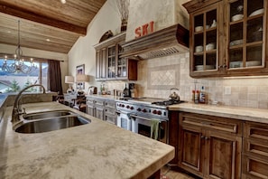 Kitchen with Wolf range and cooktop