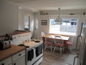 Kitchen looking East over deck