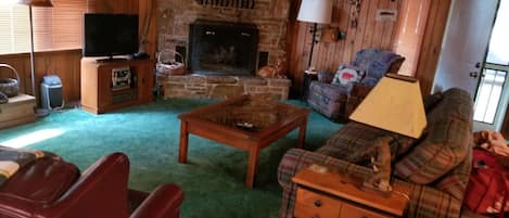 Inviting living room with gas fireplace.  Plenty of room for family