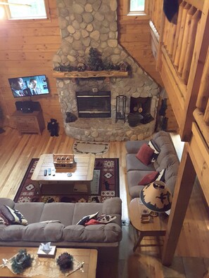 Adventurewood Log Cabin is spacious, yet cozy, with many great gathering areas.